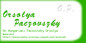 orsolya paczovszky business card